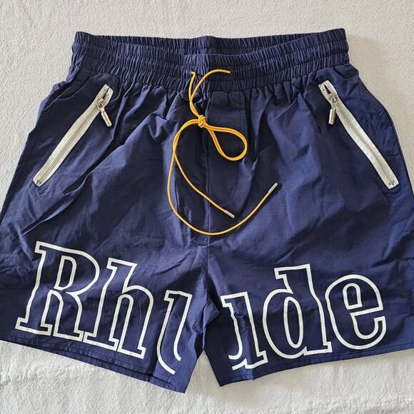 Rhude Men's Navy and Blue Swim-briefs-shorts - Picture 1 of 8